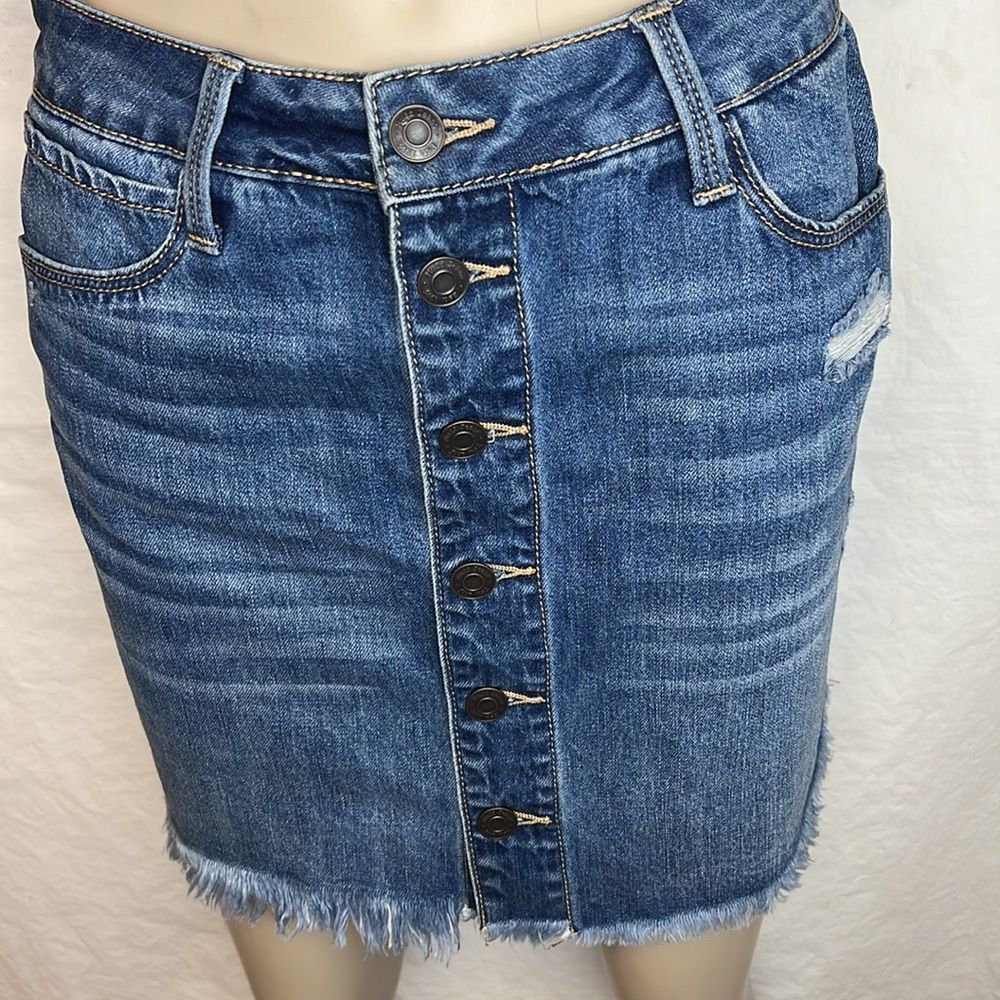 Mudd Flex Stretch Distressed Button Front Denim J… - image 1